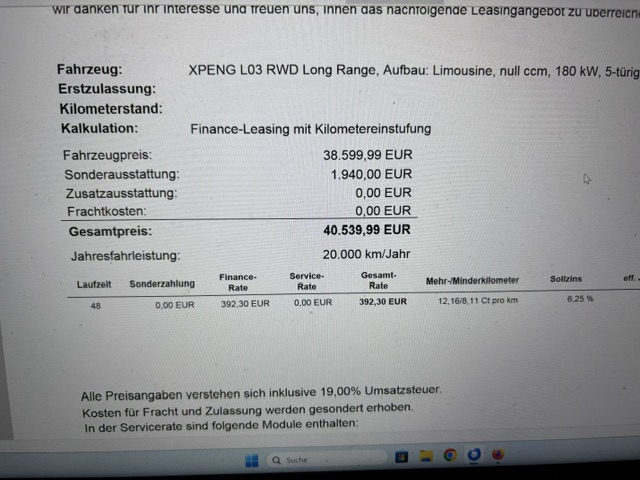 Angbot Leasing